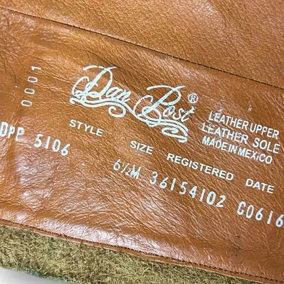 Dan Post “Lily of the West” Brown Leather Boots w/ Floral & Embroidery Stitching - Picture 8 of 8